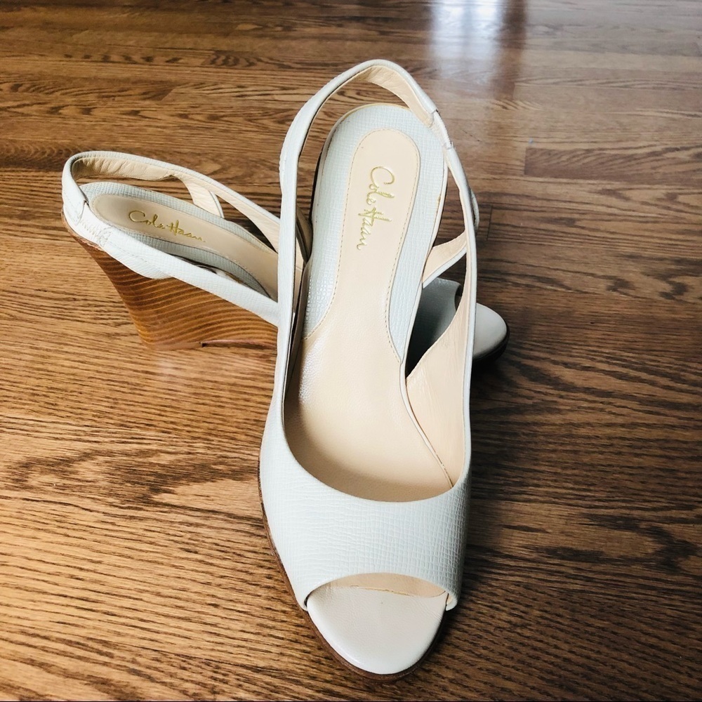 Cole Haan Sling Back Beige Leather 8
